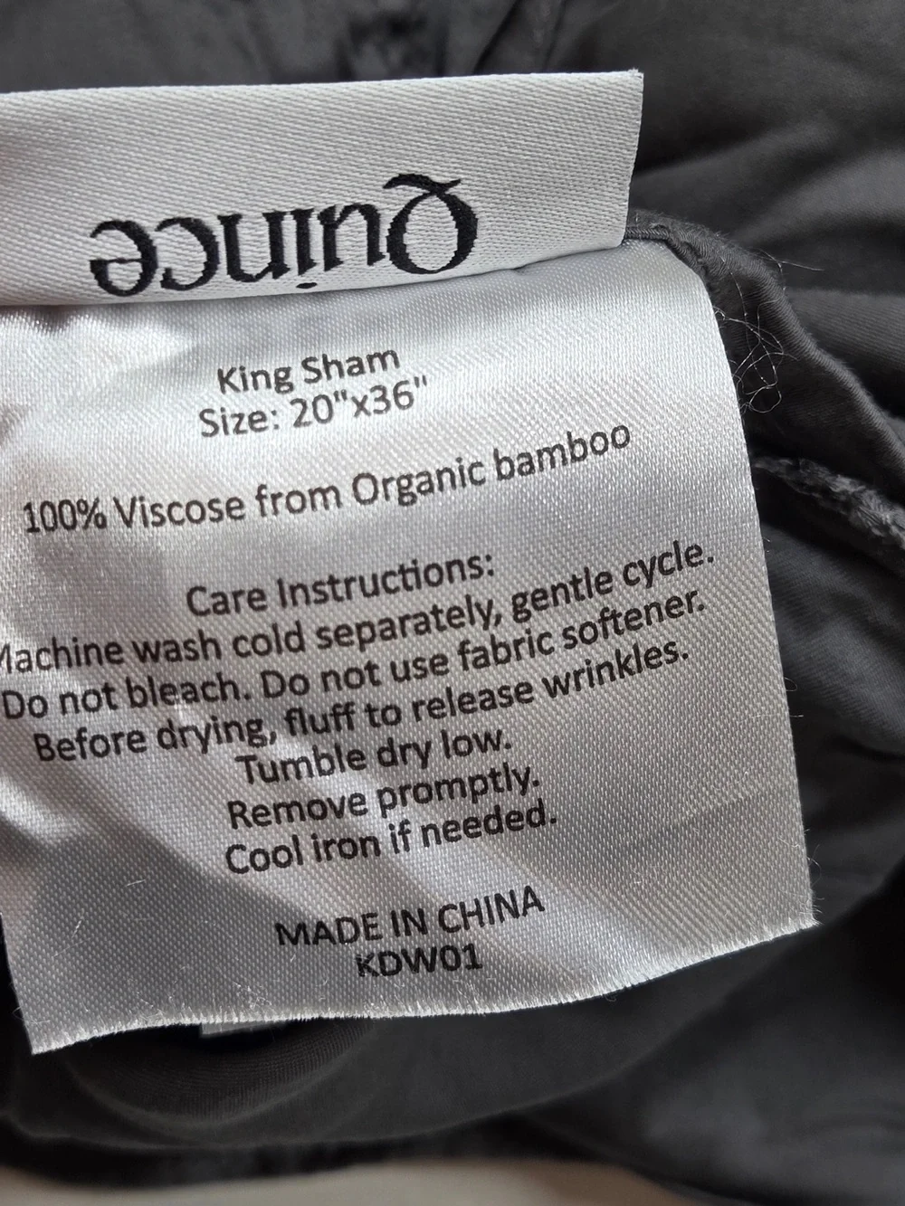 QUINCE Bamboo Duvet Cover Set Full/Queen Charcoal 9291